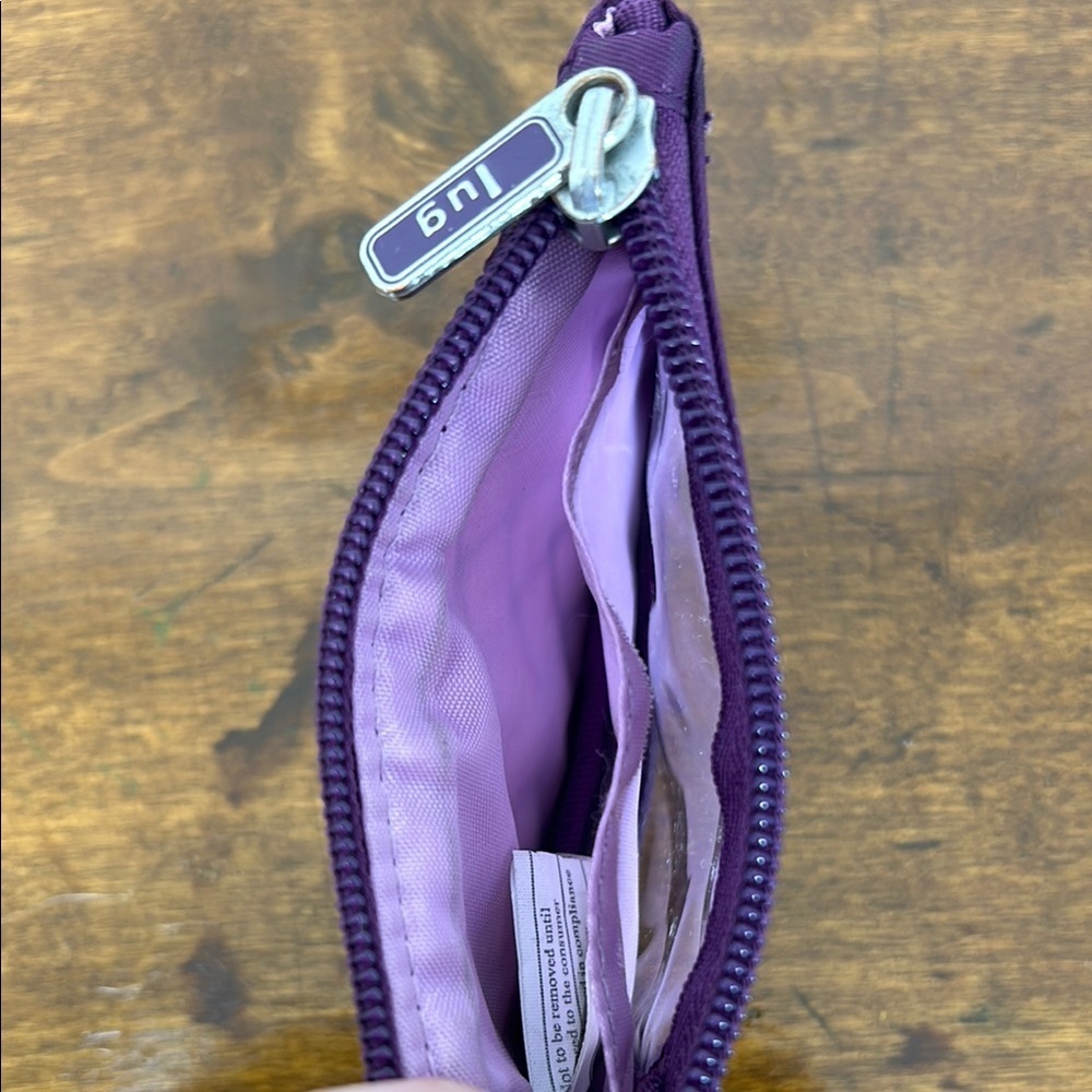 Lug Quilted Purple Coin Purse Zip Wallet Plum Cards Keys Money Travel Organize - Picture 5 of 5